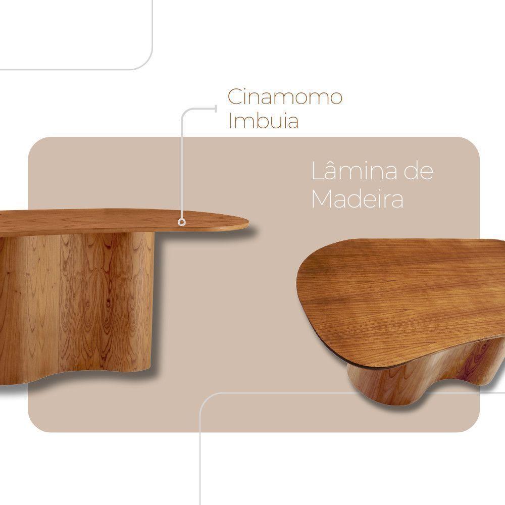 Mesa De Jantar Suiça 220cm Madeira Tampo Laminado Orgânico Star Caramelo / Imbuia Nat. - 4