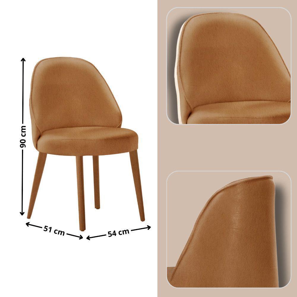 Mesa De Jantar Suiça 220cm Madeira Tampo Laminado Orgânico Star Caramelo / Imbuia Nat. - 5