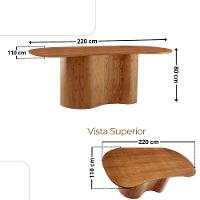 Mesa De Jantar Suiça 220cm Madeira Tampo Laminado Orgânico Star Caramelo / Imbuia Nat. - 6