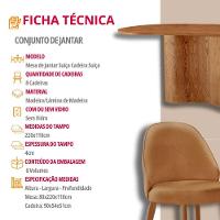 Mesa De Jantar Suiça 220cm Madeira Tampo Laminado Orgânico Star Caramelo / Imbuia Nat. - 7