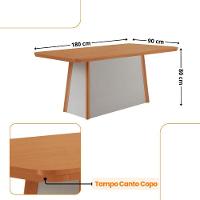 Mesa De Jantar Diane 180cm Tampo Mdf Canto Copo Naturalle/off White - 3