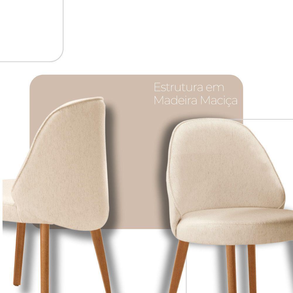 Mesa De Jantar Suiça 220cm Madeira Tampo Laminado Orgânico Linho Off / Imbuia Nat. - 3