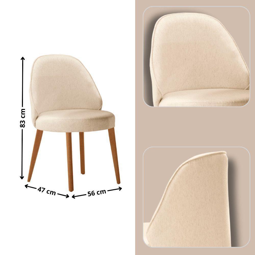 Mesa De Jantar Suiça 220cm Madeira Tampo Laminado Orgânico Linho Off / Imbuia Nat. - 5