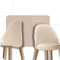 Mesa De Jantar Suiça 220cm Madeira Tampo Laminado Orgânico Linho Off / Imbuia Nat. - 3