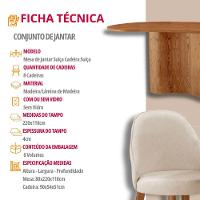 Mesa De Jantar Suiça 220cm Madeira Tampo Laminado Orgânico Linho Off / Imbuia Nat. - 7