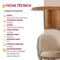 Mesa De Jantar Suiça 220cm Madeira Tampo Laminado Orgânico Veludo Bege / Imbuia Nat. - 7