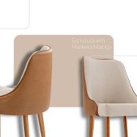 Sala De Jantar Mesa Selene 135cm Madeira Tampo Laminado Linho Off/ Star Caramelo/ Imbuia Nat. - 3