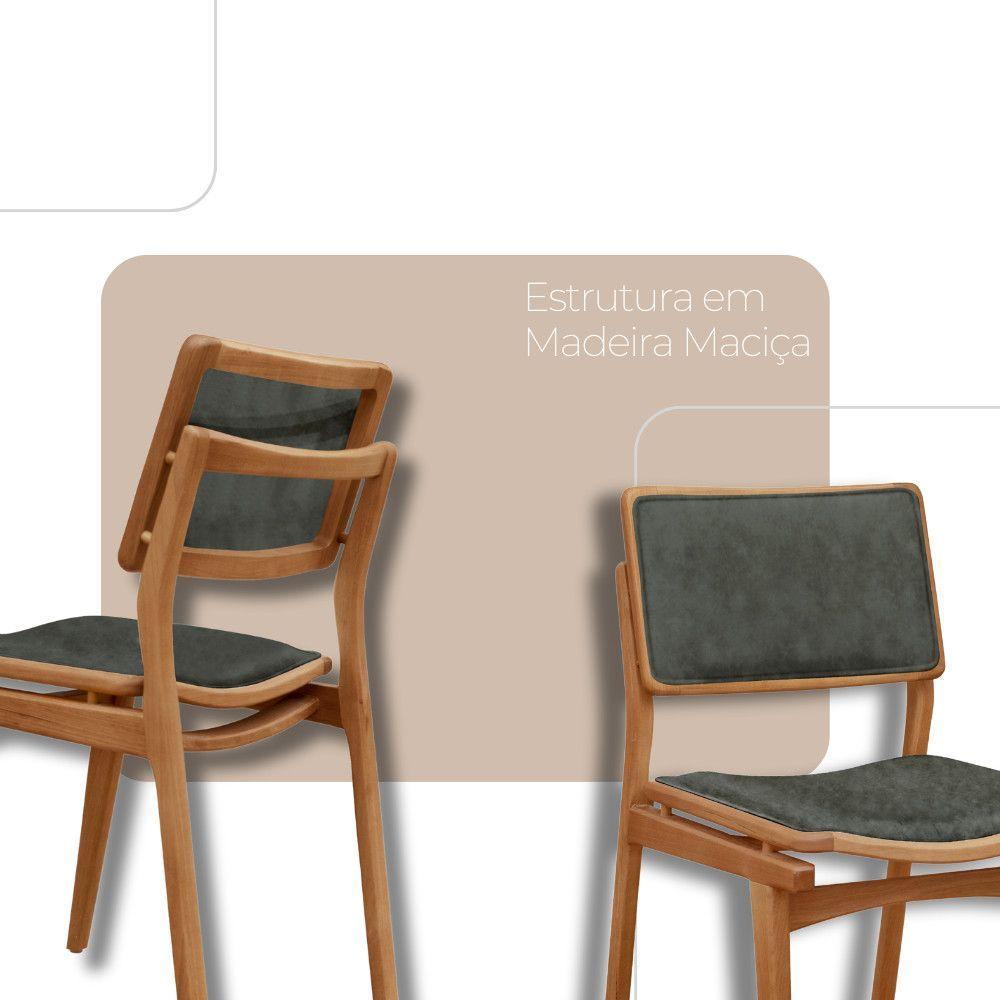 Mesa De Jantar Noronha 220cm Madeira Tampo Barril 8 Cadeiras Eva Jade / Imbuia Nat. - 3