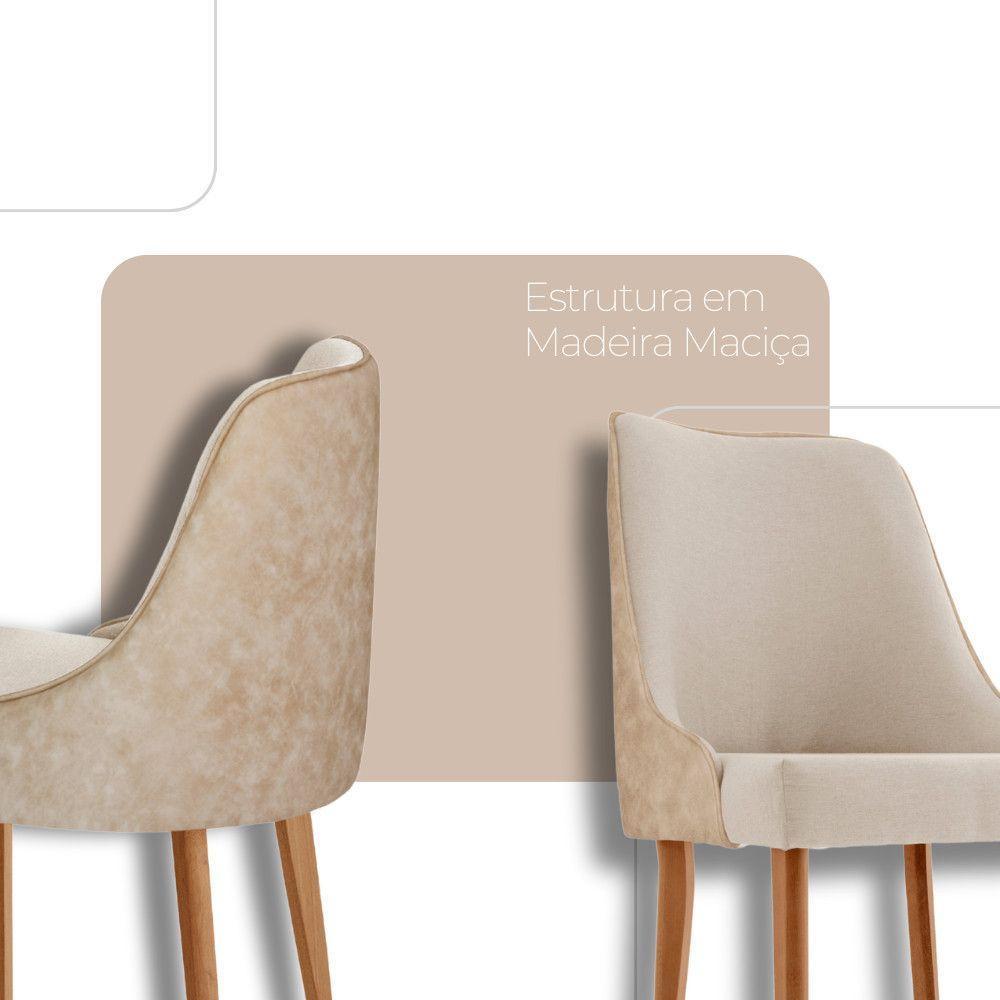 Sala De Jantar Mesa Selene 135cm Madeira Tampo Laminado Linho Off/ Milano/ Imbuia Nat. - 3