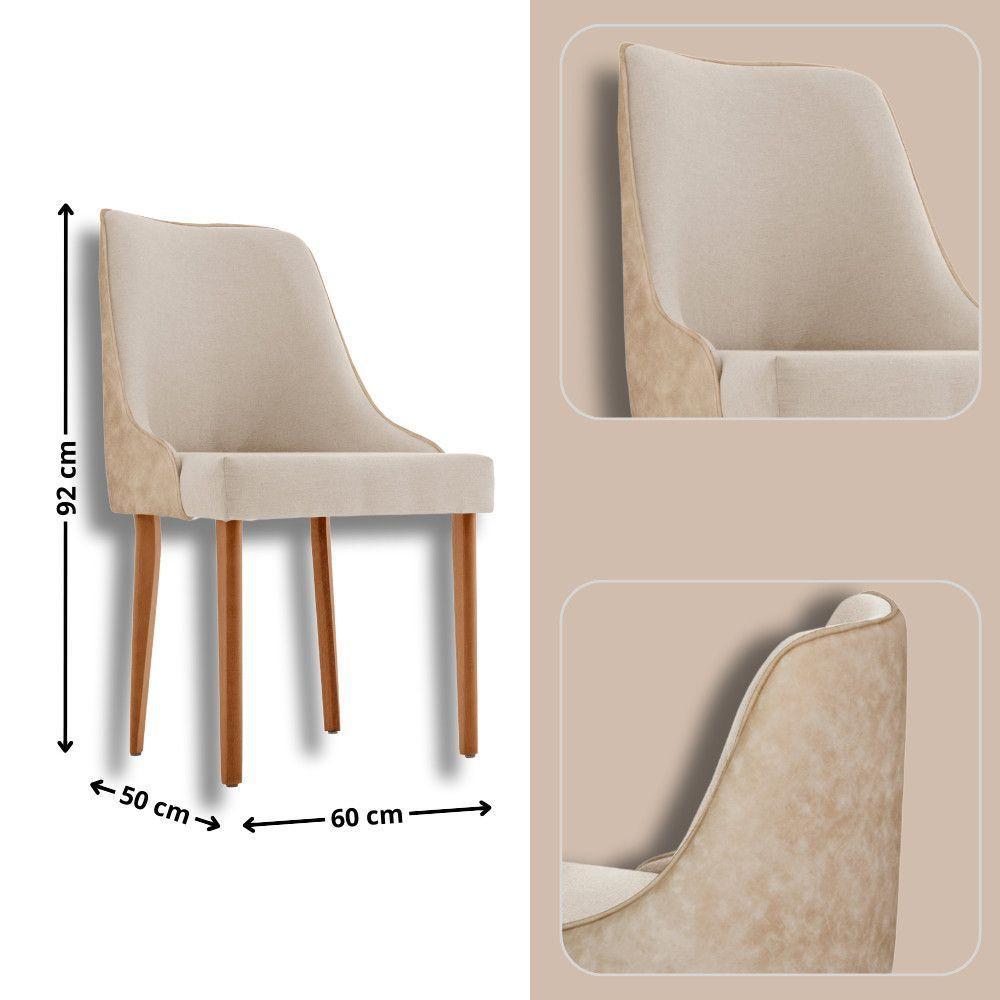 Sala De Jantar Mesa Selene 135cm Madeira Tampo Laminado Linho Off/ Milano/ Imbuia Nat. - 4