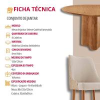 Sala De Jantar Mesa Selene 135cm Madeira Tampo Laminado Linho Off/ Milano/ Imbuia Nat. - 7