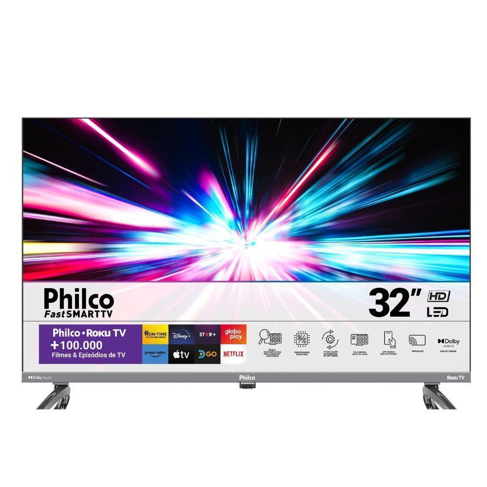 TV 32 Philco Smart Led Roku Dolby Audio PTV32K34RKGB Cinza Bivolt - 1