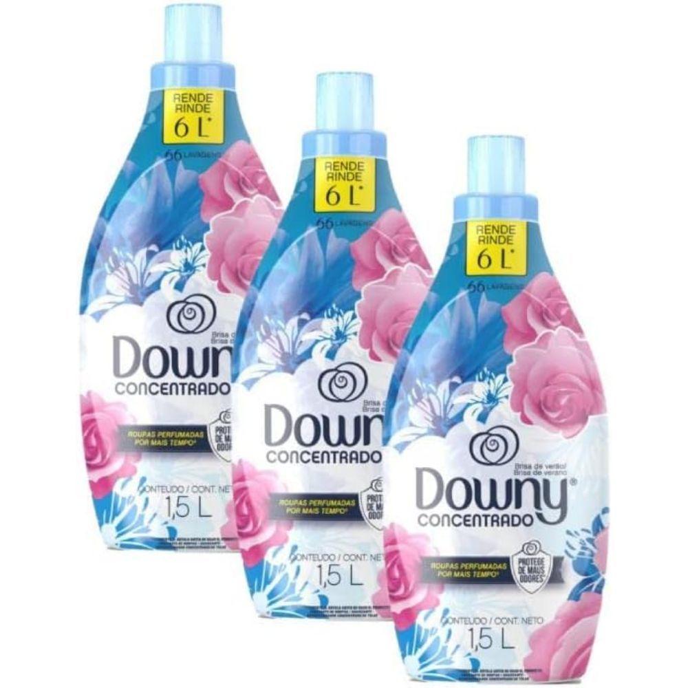 Kit Com 3 Amaciante Concentrado Brisa De Verão Downy 1,5l - 1