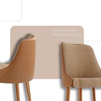 Sala De Jantar Mesa Selene 135cm Madeira Tampo Laminado Linho Palha/ Star Caramelo/ Imbuia Nat. - 3