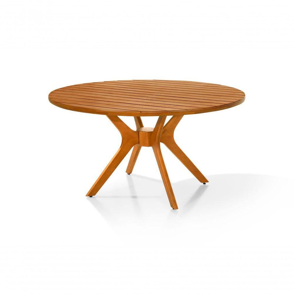 Mesa De Jantar Julia Madeira Maciça Eucalipto Ripada 110cm - 1