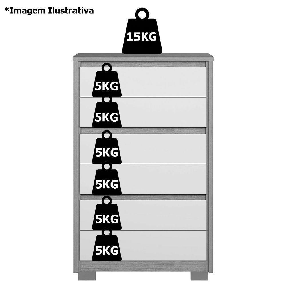 Cômoda Para Quarto 6 Gavetas Mdp Duo Cinamomo/off White - 5