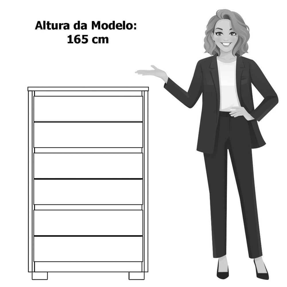 Cômoda Para Quarto 6 Gavetas Mdp Duo Cinamomo/off White - 6