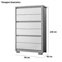 Cômoda Para Quarto 6 Gavetas Mdp Duo Cinamomo/off White - 2