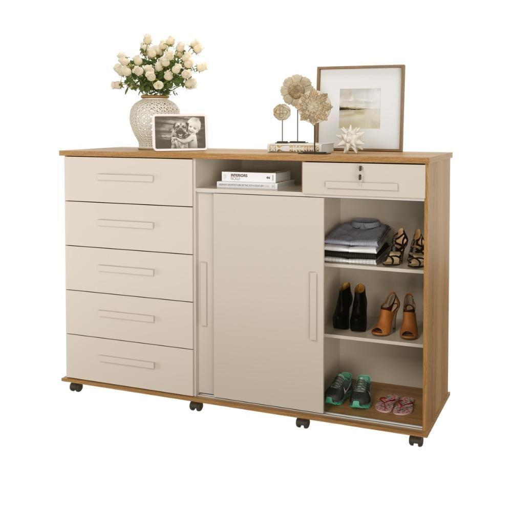 Cômoda Vega 2020 Com 2 Portas E 6 Gavetas Freijo-off White - 2