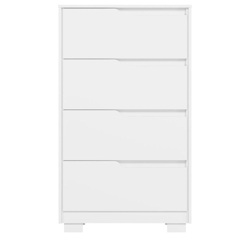 Kit Cômoda 4 Gavetas E Mesa De Cabeceira Sara 2 Gavetas Flex Branco/freijó - 4