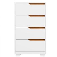 Kit Cômoda 4 Gavetas E Mesa De Cabeceira Sara 2 Gavetas Flex Branco/freijó - 2