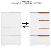 Kit Cômoda 4 Gavetas E Mesa De Cabeceira Sara 2 Gavetas Flex Branco/freijó - 3