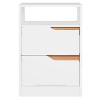 Kit Cômoda 4 Gavetas E Mesa De Cabeceira Sara 2 Gavetas Flex Branco/freijó - 5