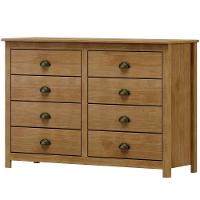 Comoda 8 Gavetas Madeira Maciça 125 Cm 9102 Freijo Milani Store - 1