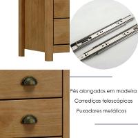 Comoda 8 Gavetas Madeira Maciça 125 Cm 9102 Freijo Milani Store - 3