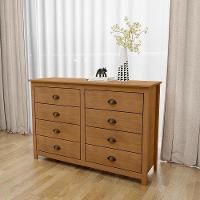 Comoda 8 Gavetas Madeira Maciça 125 Cm 9102 Freijo Milani Store - 6