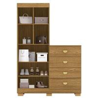 Cômoda Guarda-roupa Com 4 Gavetas E 5 Prateleiras Cristine Nature - 2