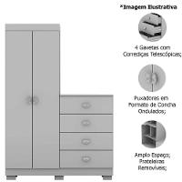 Cômoda Guarda-roupa Com 4 Gavetas E 5 Prateleiras Cristine Nature