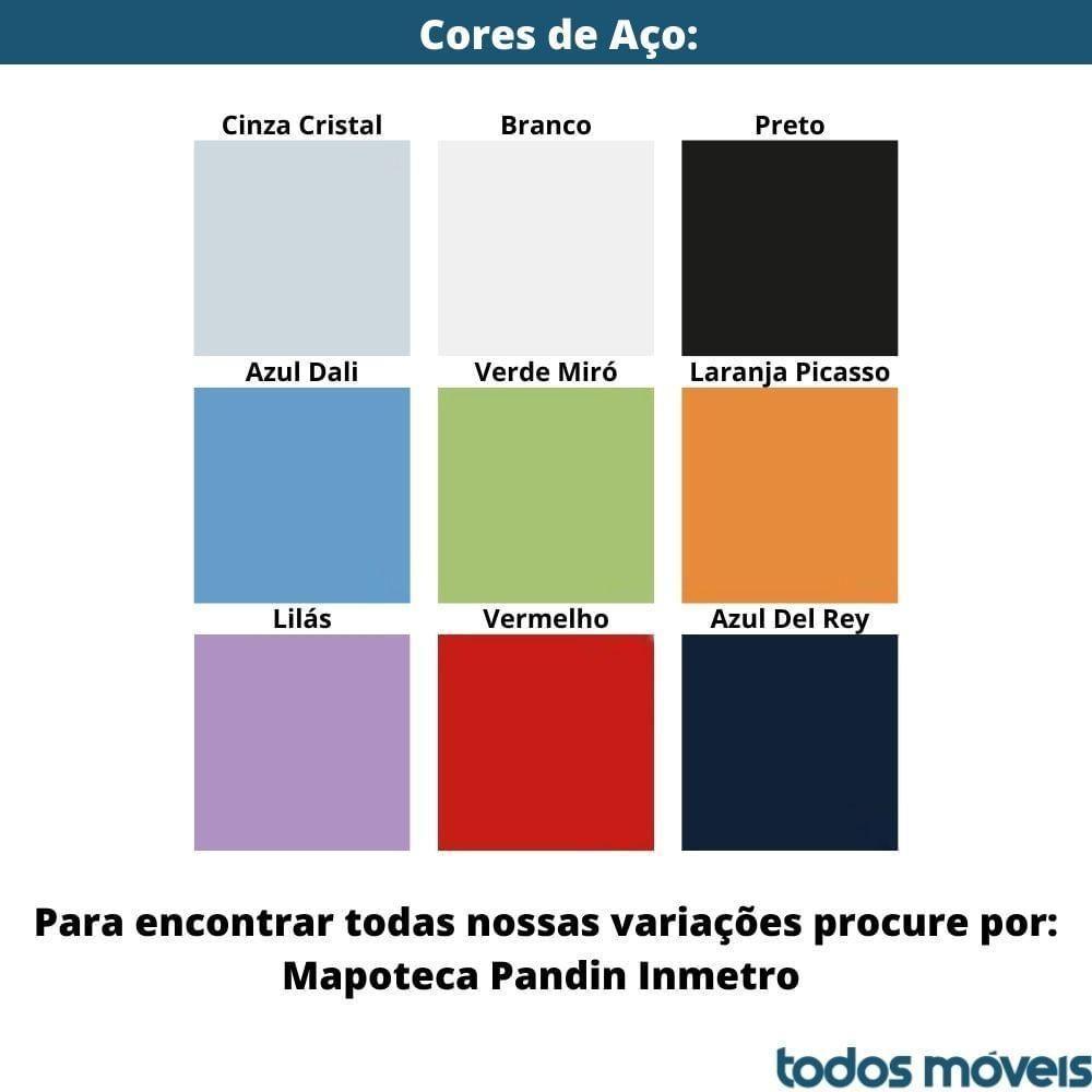 Mapoteca 5 Gavetas Pandin 120 Cm (larg) Inmetro Tampo Mdp Cinza Estrutura Aço Cinza Gavetas Verdes - 4