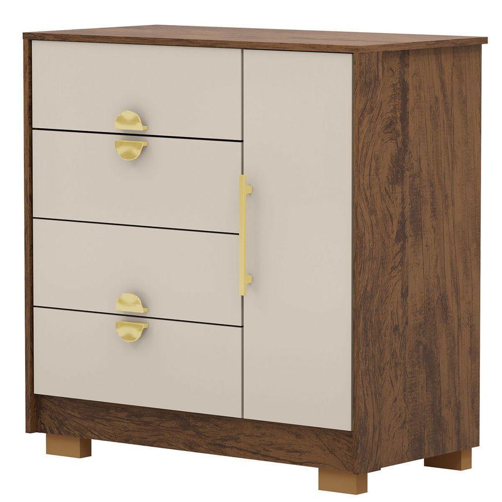 Cômoda Sapateira 4 Gavetas Clarabella Imbuia Fendi - 1