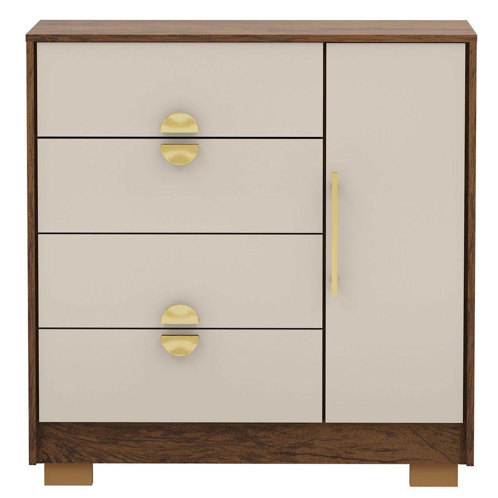 Cômoda Sapateira 4 Gavetas Clarabella Imbuia Fendi - 4