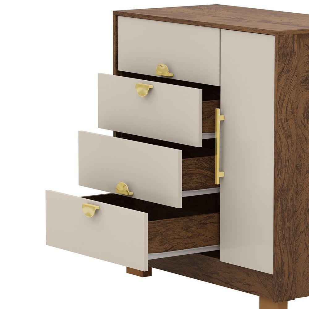 Cômoda Sapateira 4 Gavetas Clarabella Imbuia Fendi - 5