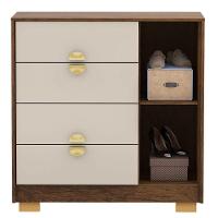 Cômoda Sapateira 4 Gavetas Clarabella Imbuia Fendi - 2