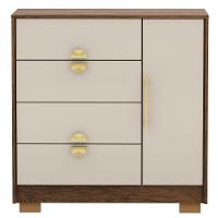 Cômoda Sapateira 4 Gavetas Clarabella Imbuia Fendi