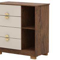 Cômoda Sapateira 4 Gavetas Clarabella Imbuia Fendi - 6