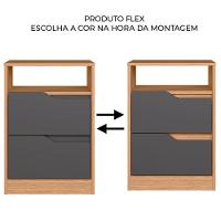 Kit Cômoda 4 Gavetas E Mesa De Cabeceira Sara 2 Gavetas Flex Freijó/titanium - 6
