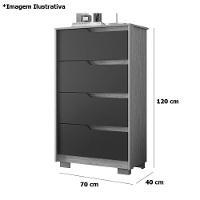 Kit Cômoda 4 Gavetas E Mesa De Cabeceira Sara 2 Gavetas Flex Freijó/titanium - 8