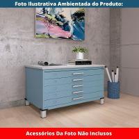 Mapoteca 5 Gavetas Pandin 120cm (larg) Inmetro Tampo Mdp Cinza Estrutura E Gavetas Em Aço Azul Dali - 8