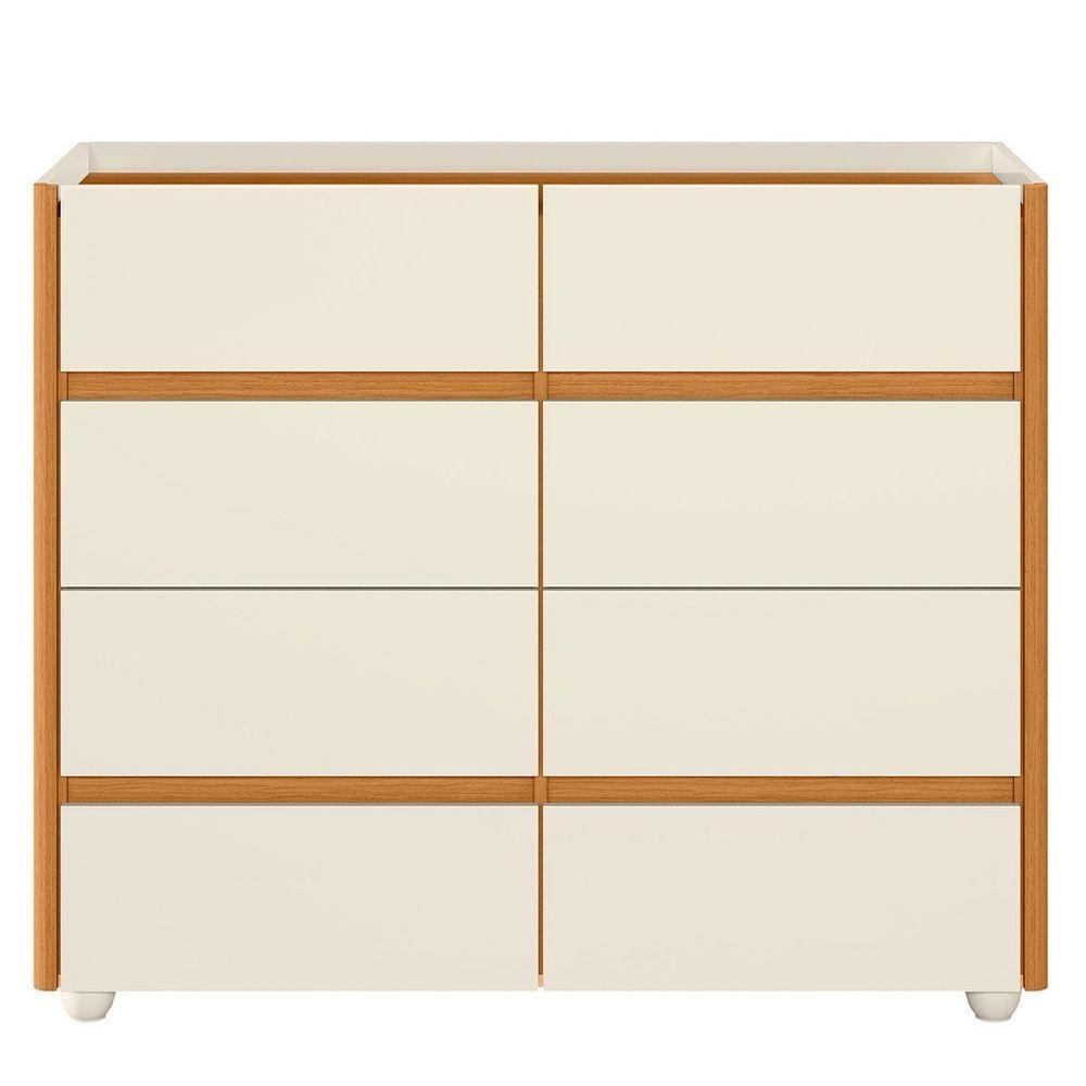 Cômoda Aparador 8 Gavetas Com Tampo Estilo Bandeja Eternity Off White/cinamomo - 5