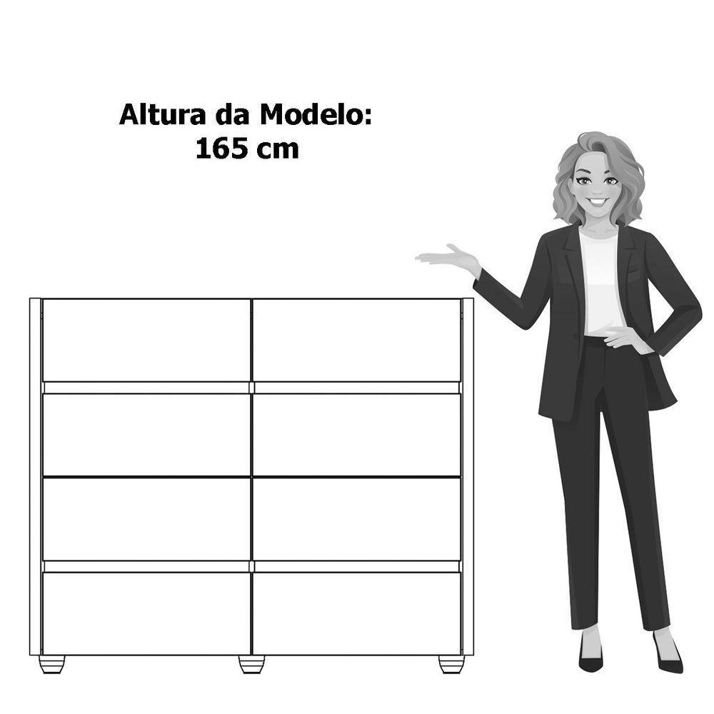 Cômoda Aparador 8 Gavetas Com Tampo Estilo Bandeja Eternity Off White/cinamomo - 6