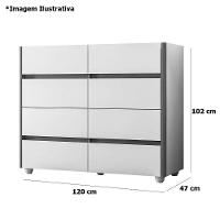 Cômoda Aparador 8 Gavetas Com Tampo Estilo Bandeja Eternity Off White/cinamomo - 2