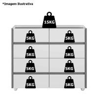 Cômoda Aparador 8 Gavetas Com Tampo Estilo Bandeja Eternity Off White/cinamomo - 8