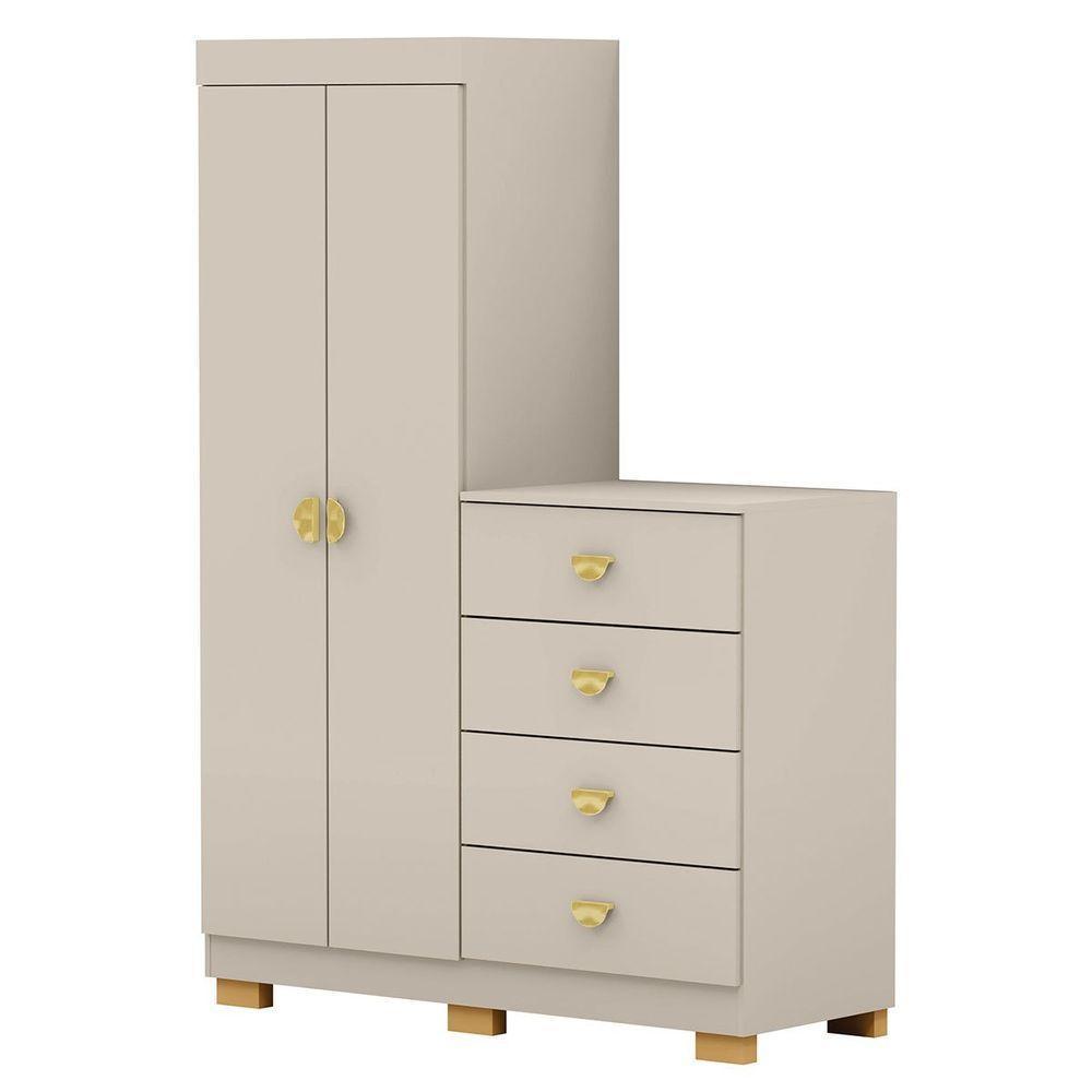 Cômoda Guarda-roupa Com 4 Gavetas E 5 Prateleiras Cristine Fendi - 1