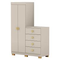 Cômoda Guarda-roupa Com 4 Gavetas E 5 Prateleiras Cristine Fendi - 1