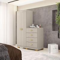 Cômoda Guarda-roupa Com 4 Gavetas E 5 Prateleiras Cristine Fendi