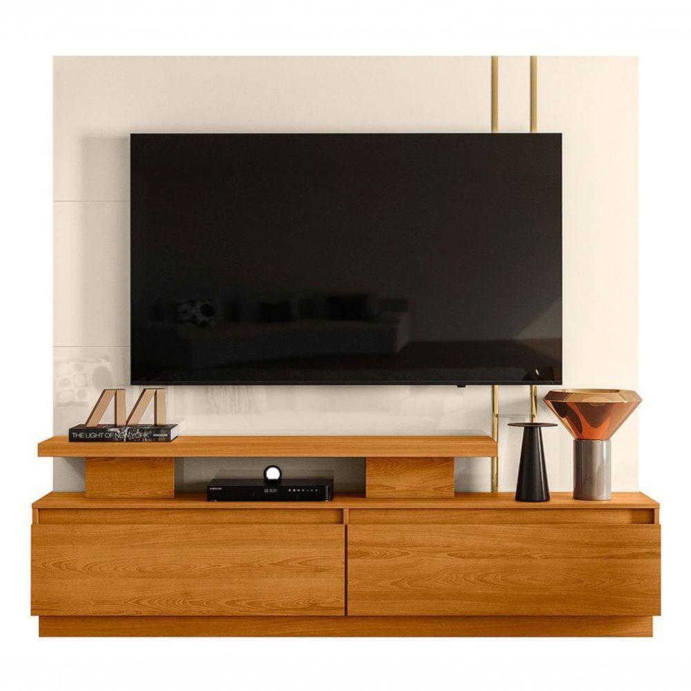 Home Theater Para Tv 75 Polegadas Com 2 Gavetas New ártemis Cinamomo Off White - 1